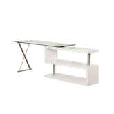 Buck White High Gloss & Clear Glass Desk Model 92368 By ACME Furniture